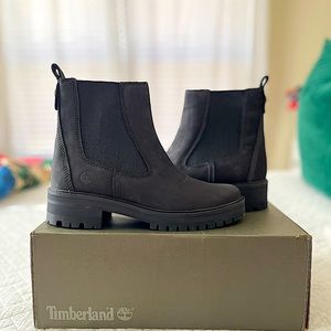 Timberland Courmayeur Chelsea Boot Black Nubuck Leather Women’s Size 10M
